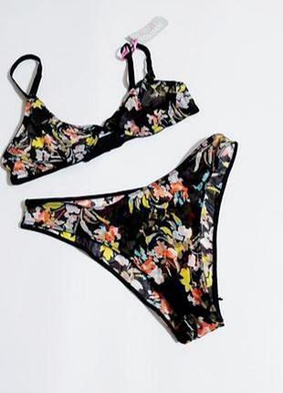 Новый комплект белья сеточка в цветочный принт #53#