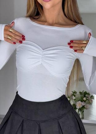 Хитовый лонгслив с имитацией бра женский из вискозы