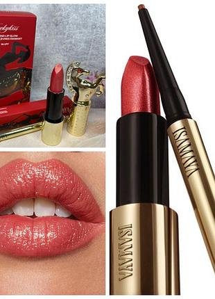 Набір помада і олівець для губ isamaya diamond lip glow lipstick luckykiss відтінок bluff