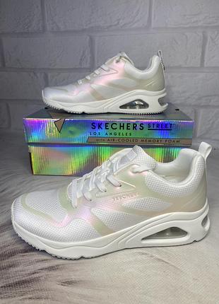 Женские кроссовки skechers tres-air uno - shimmer n' glow, оригинал