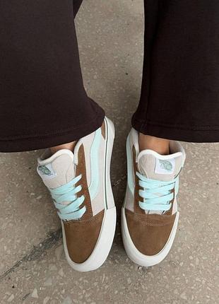 Брендовые кроссовки vans knu mustard/mint
