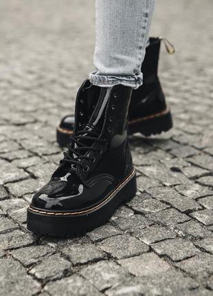 Лаковые ботинки dr martens без меха4 фото