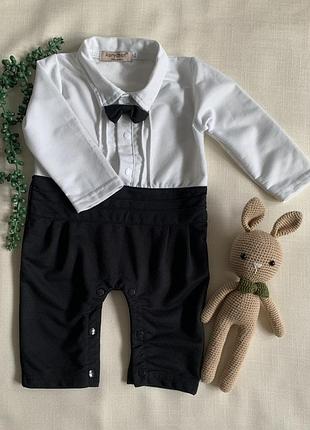 Нарядный человечек с бабочкой, ромпер, комбинезончик