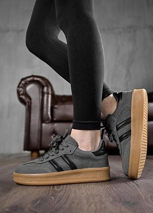 Жіночі кросівки samba darck grey нп4933(k3 1 - 03)