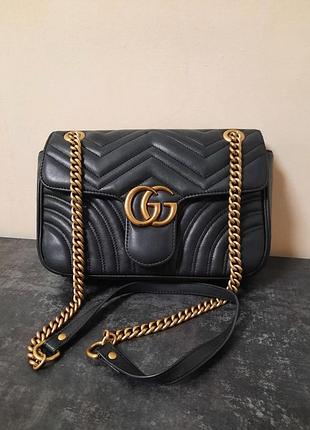 Сумка gucci marmont номерна з натуральної шкіри.  стьобана.