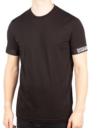 Мужская черная облегающая футболка dsquared2 m2 фото