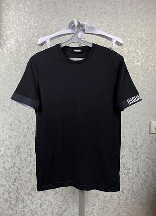Мужская черная облегающая футболка dsquared2 m