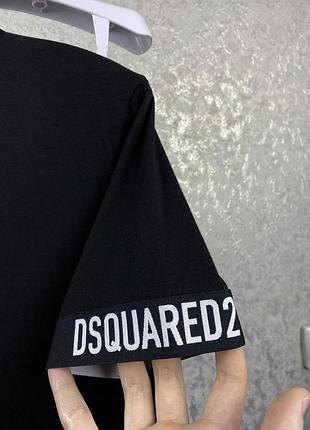 Мужская черная облегающая футболка dsquared2 m5 фото