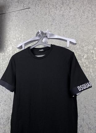 Мужская черная облегающая футболка dsquared2 m3 фото