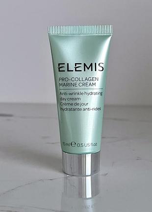 Антивозрастной крем для лица против морщин elemis pro-collagen marine cream, элемис anti wrinkle hydrating 15 ml