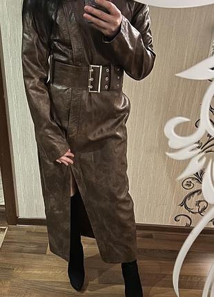 Плащ тренч s коричневый