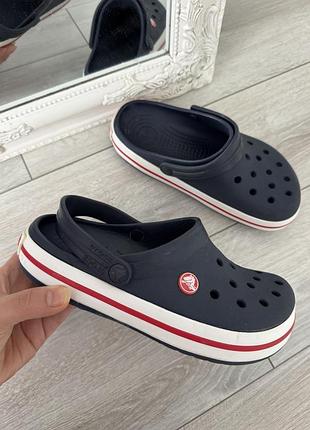 Crocs kids crocband clog navy детские кроксы m4 w6 базовые синие кроксы унисекс 36р