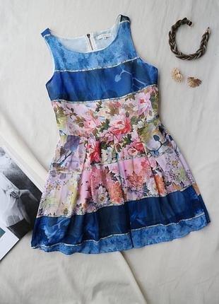 Повседневное легкое платье акуальное цветочное принт