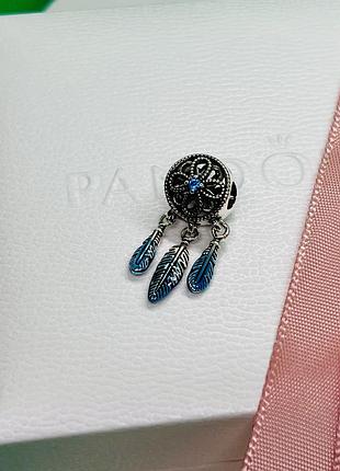 Серебряный шарм, бусина, бусиная pandora. шарм пандора "ловец снов". маркировки s925