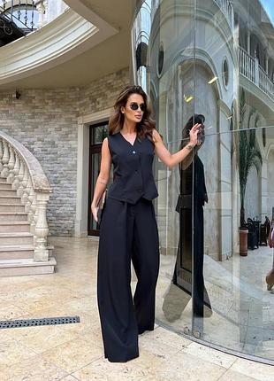 Очень качественный женский брючный костюм двойка, жилет + брюки | 237