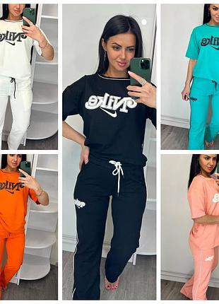 Яскравий спортивний костюм найк весна-літо без манжетів