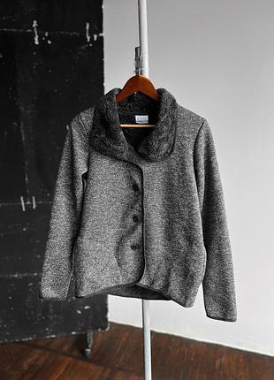 Columbia womens long sleeve fleece gray sweater cardigan jacket outdoor streetwear женский, утепленный, флисовый кардиган, свитер с длинным рукавом