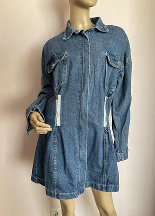 Хлопковое платье- туника- жакет/ l/brend prettylittlething