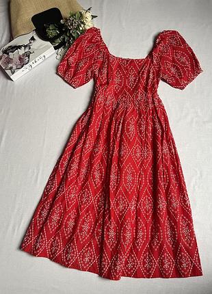 Коттоновое платье миди прошовое от tu