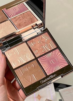 Лімітована контурна палетка charlotte tilbury glowgasm face palette 4 skin&eye gilding highlighters