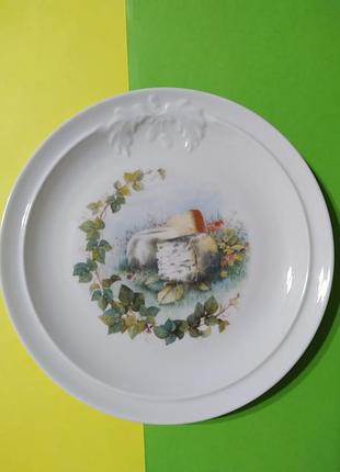 Тарелка для сыра винтажная, фарфоровая, диаметр 19,8 см, франция.
