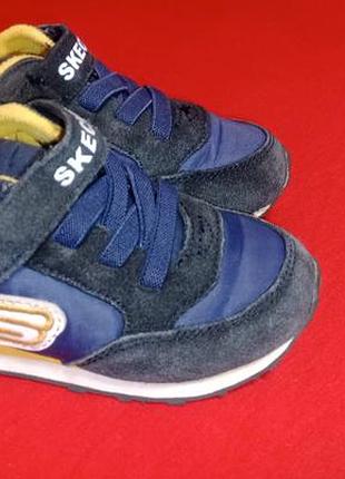Детские кроссовки для мальчиков, бренд skechers, размер 25, длина стельки 15 см,цвет синий