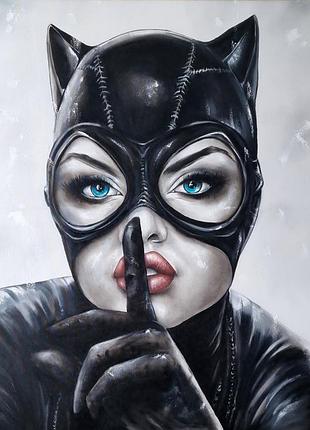 Картина маслом " catwoman" 100x90cm