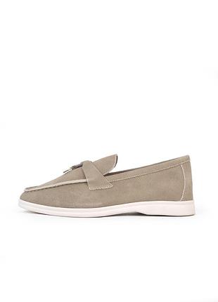 Женские лоферы loro piana светло-коричневый цвет размеры 36-40