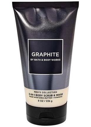 Скраб для тіла 2 в 1 bath & body works graphite body scrub & wash