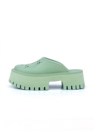 Женские сабо гадчи mint matcha мятный цвет размеры 36-41