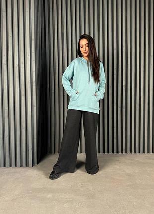 Жіночий спортивний костюм : худі оверсайз та штани палаццо | 190