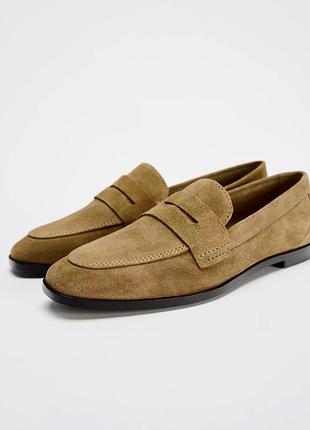 Замшевые лоферы zara