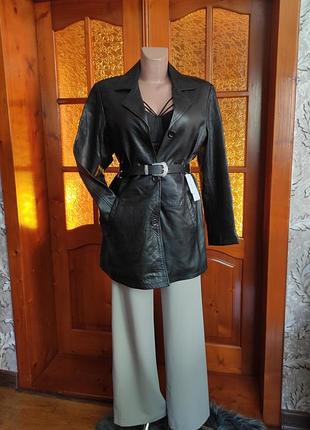 Вінтажна куртка піджак тренч блейзер із натуральної шкіри