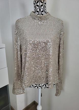 Блуза женская в паетках батал