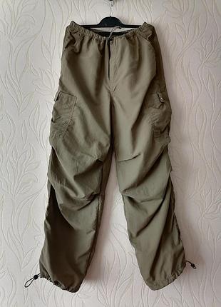 Широкие, модные штаны карго, хакки xs-s-m