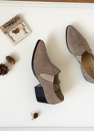 Жіночі  бежеві замшеві класичні туфлі