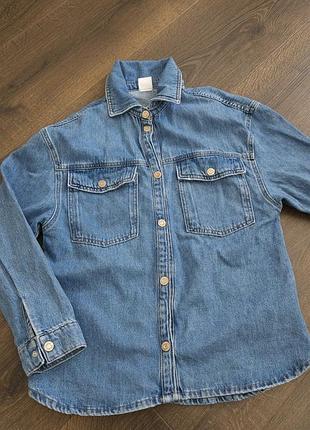 Джинсова сорочка zara xs (164 см)