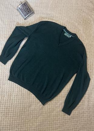 Пуловер темно-зелений 60-64 з додаванням шерсті