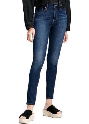 Женские джинсы слим levi’s levis оригинал, завышенная посадка темно синие прямые скини 25 размер