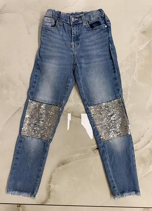 Джинсы с пайетками