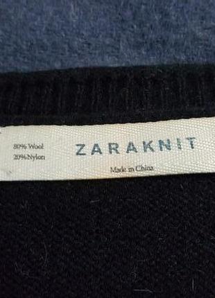 Супермодный этой зимой свитер с анимал.принтом" zara knit"шерсть2 фото