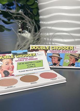 Оригинальный thebalm double crosser highlighter bronzer & blush palette хайлайтер, бронзатор и румяна