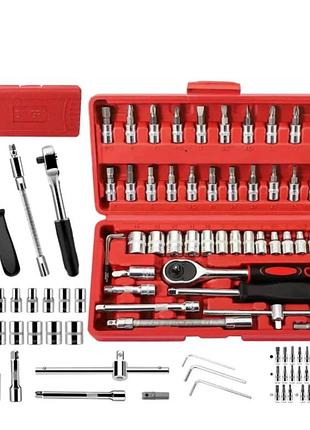 Автомобильный набор инструментов на 46 ручных инструментов в кейсе