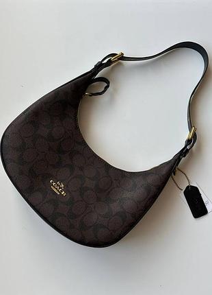 Сумка coach, кожаная сумка багет coach