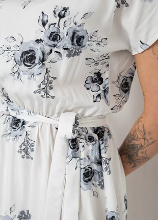 Сукня однотонна, колір молочно-сірий, 214r0225-4