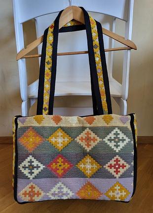 Этническая тканевая сумка прямоугольная большая гобелен hand made