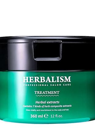 Успокаивающая травяная маска для волос lador herbalism treatment 360 ml