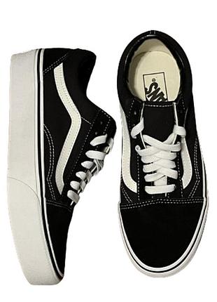 Кеди vans old skool plat black white vnoa3b3uy281 венси ванс платформа platform оригинал original