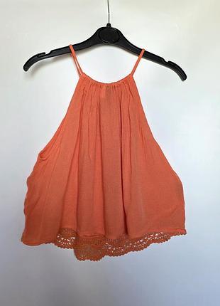 Блузка майка топ женская коралловая h&m вискоза4 фото