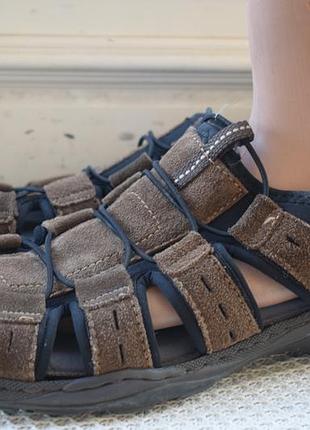 Замшевые треккинговые сандали сандалии босоножки туфли закрытые rieker р. 44
